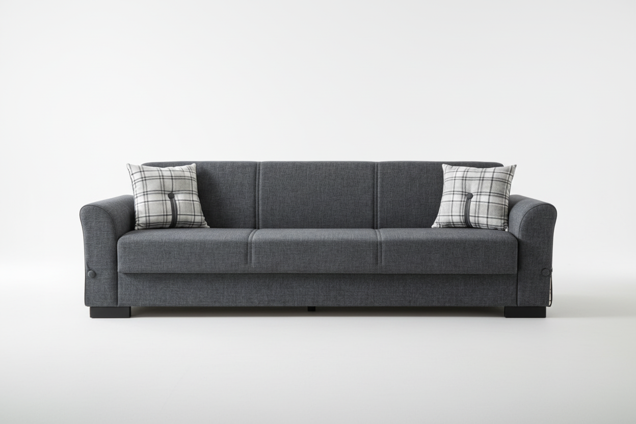 Sofa from front center angle on off-white background
